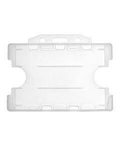Clear Double Sided ID Card Badge Holders Rigid Open Horizontal