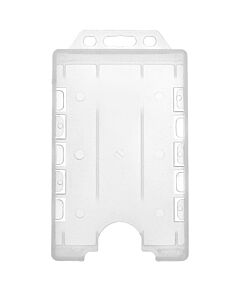 Clear Double Sided Vertical ID Card Badge Holders Rigid Open