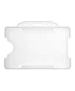 Clear Rigid ID Plastic Badge Card Holders Open Faced Horizontal
