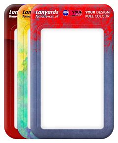Vertical Personalised Plastic ID Badge Holder Custom Full Colour Printed