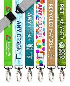 Recycled PET Personalised Lanyards Sublimation Custom Full Colour 