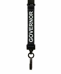 Black Governor Lanyards Printed Breakaway With Plastic Clip
