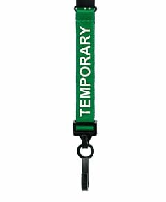 Green Temporary Lanyards Printed Breakaway With Plastic Clip