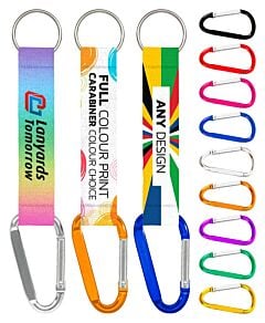 Recycled PET Personalised Keychain Lanyard with Carabiner Full Colour Sublimation 20mm
