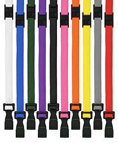 Lanyards Plain Neck Strap With Breakaway and Plastic J Clip