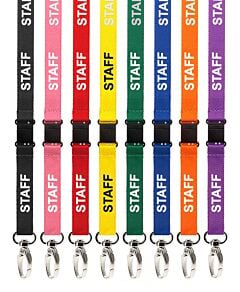 Staff Lanyards Pre-Printed Breakaway With Metal Clip