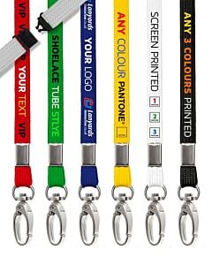 Personalised Lanyards Tubular Custom - 3 Colour Screen Printed
