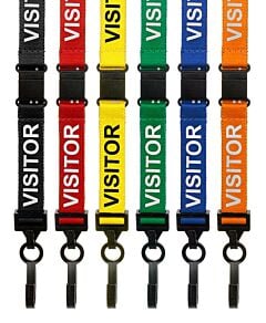 Visitor Lanyards Pre-Printed Breakaway With Plastic Clip