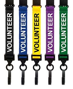 Volunteer Lanyards Pre-Printed Breakaway With Plastic Clip