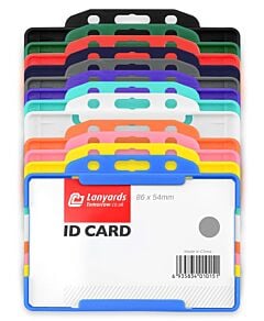 Coloured Rigid ID Plastic Badge Card Holders Single Sided Horizontal