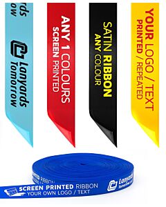 1 Colour Screen Printed Satin Ribbon