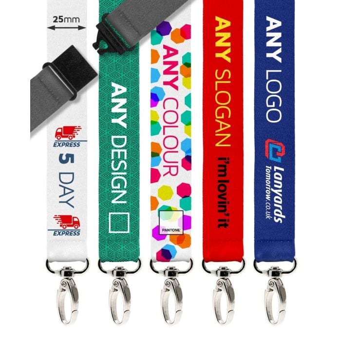 Custom Lanyards 25mm 5 DAY EXPRESS Logo Printed