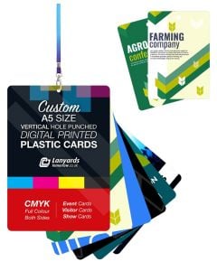 A5 Custom Printed Plastic Cards Vertical PVC Large Show Badges