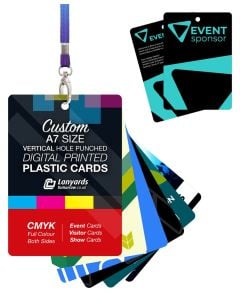 A7 Custom Printed Plastic Cards Vertical PVC Event Badges
