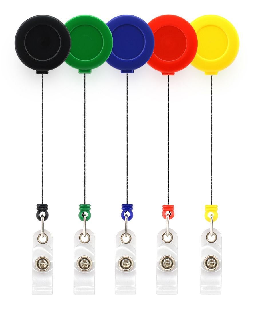 Round Retractable Badge Reel with Belt Clip - PLAIN