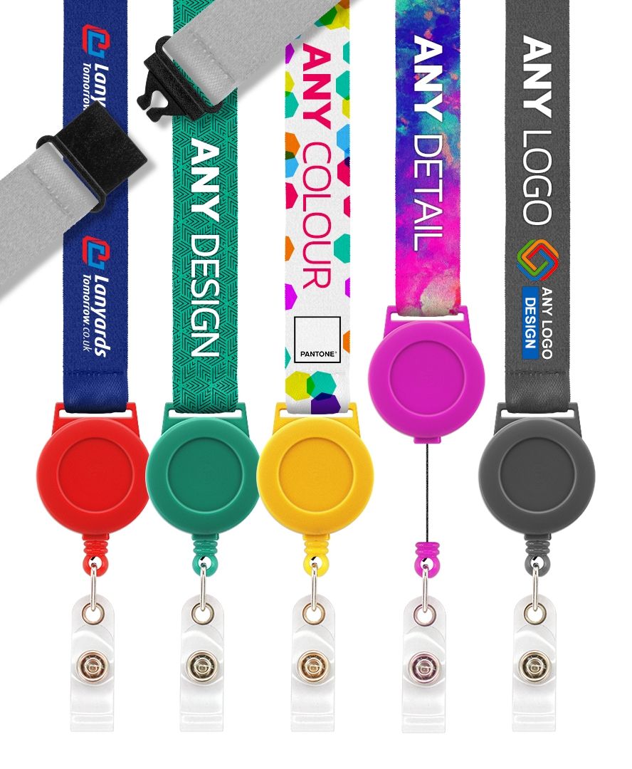 Personalised Retractable Lanyards Sublimation Custom Full Colour Printed