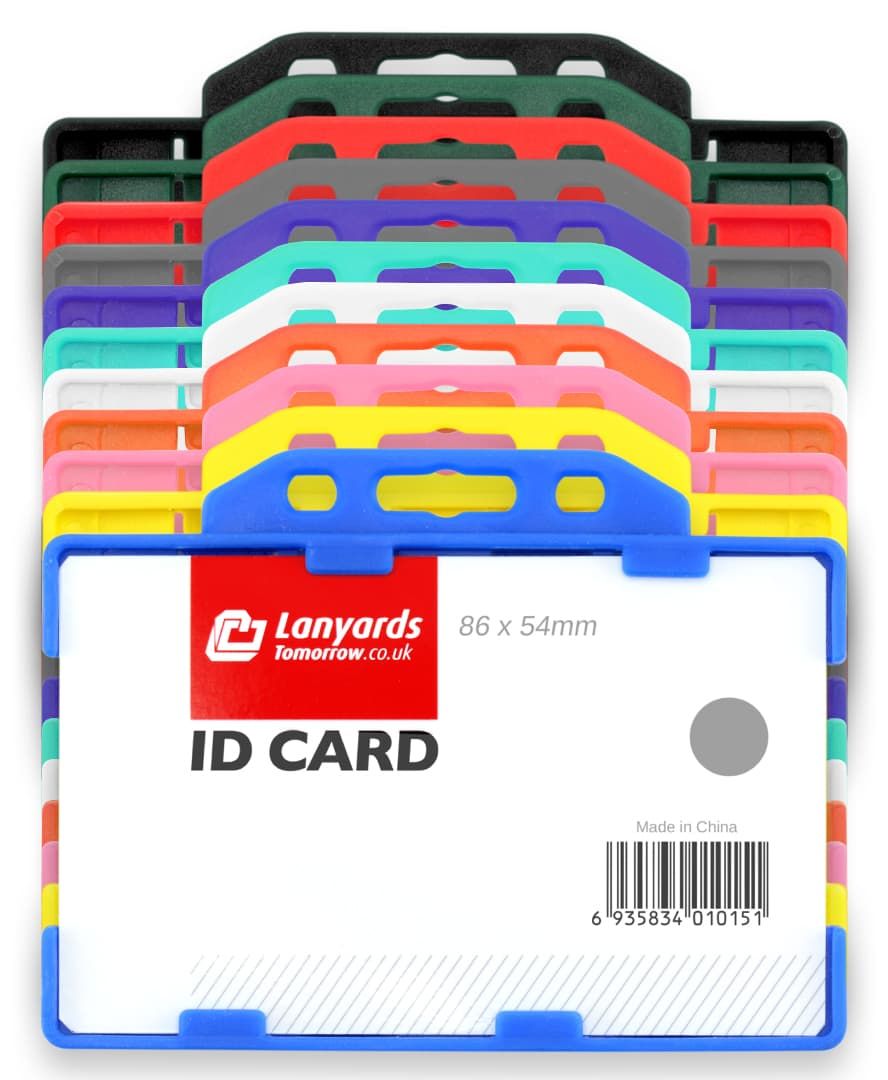 Horizontal Double-sided ID Badge Holder For 2 Cards