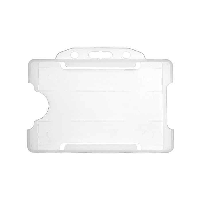 1840-6040 Clear Rigid Poly Horizontal Permanent Locking Badge Holder 50  pack | IDSuperShop